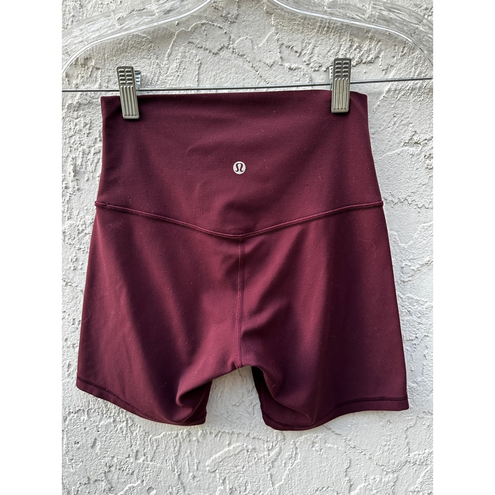 Lululemon Align High-Rise Short 6 Red Merlot Nulu Yoga Biker Shorts Size 4